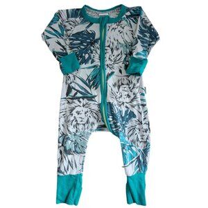 Bonds Wondersuit | White Turquoise Tropical Lion&nbsp; 3-6m